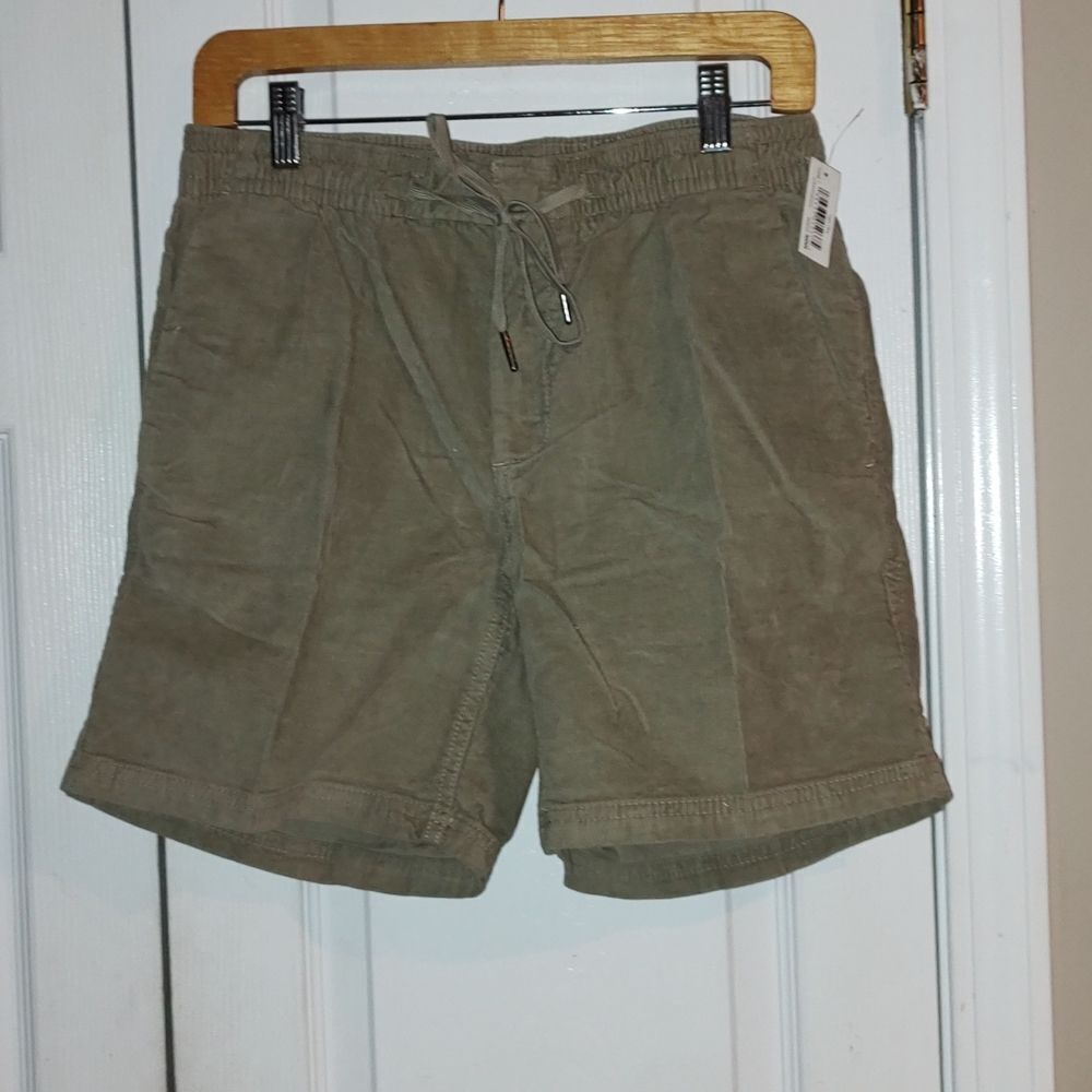 Good Threads light olive corduroy pull on elastic waist shorts  Sz XS